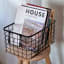 Trendz Of Today Metal Basket with Wooden Base - Small with books