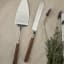 Nicolson Russell Wooden Cake Knife & Server, Set of 2 on the table
