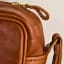 Leather shaving bag close up
