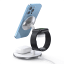 Choetech Wireless 3-in-1 Magnetic Fast Charging Stand, 15W with a phone, watch, and airpods case