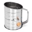 Patisse Stainless Steel Flour Sifter with Rotary Handle angle