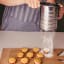 Patisse Stainless Steel Flour Sifter with Rotary Handle with cookies