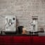 Smeg Aluminium Coffee Grinder with an Espresso machine