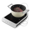 Smeg Portable Induction Plate with Probe - Matte Black measuring temperature of the meat