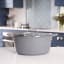 Laura Ashley Non-Stick Casserole Pot With Glass Lid, 28cm - Dark Slate on the countertop