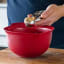KitchenAid Universal Mixing Bowls, Set of 3 - Empire Red with dough