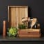 HOLM Acacia Wood Utility Caddy with utensils