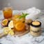 Waggle Lemon & Ginger Craft Honey, 340g on the table