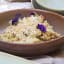 Nova Craft Earth Mocha Coupe Bowl, 22cm with food