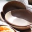 Nova Craft Earth Oblong Bowl, 15.5cm - Mocha with other bowls on the table