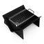 Pretzel Fire Pit with Carrier Bag and Grill - Black & Stainless Steel