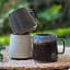 Nicolson Russell Clyth Mug, 350ml - Brown & Blue on the table with other colours