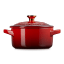 Le Creuset Holly Mini Stoneware Round Cocotte, 10cm - Cerise