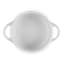 Le Creuset Holly Mini Stoneware Round Cocotte, 10cm - White angle