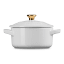 Le Creuset Holly Mini Stoneware Round Cocotte, 10cm - White angle