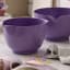 Rosti Margrethe Mixing Bowls with Lids, Set of 2 - Lavender on the table