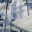 India Ink Blue Zanzibar Palm Kantha Stitched Throw - Double detail
