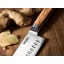 Wolstead Satoru Damascus Santoku Knife - 14cm on the table