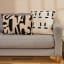 Thread Office Maze Embroidery Scatter Cushion with Feather Blend Inner, 60cm x 60cm on a couch with other scatter