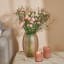 Thread Office Frosted Facet Glass Vase, 34cm on side table with candle holders