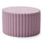 Alkaline Round Ribbed Storage Container with Lid - Mauve Chalk