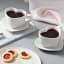 Le Creuset Heart Mug & Saucer, 220ml - White with coffee
