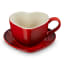 Le Creuset Heart Mug & Saucer, 220ml - Cerise