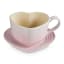 Le Creuset Heart Mug & Saucer, 220ml - Shell Pink