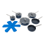 Joseph Joseph Space Non-Stick Ceramic Cookware Set with Folding Handles, 6-Piece