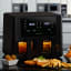 Kenwood Dual Basket Airfryer with Clearcook Window, 9L on the kitchen counter
