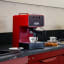 Gaggia Evolution Espresso Coffee Machine - Red on the kitchen counter