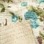 India Ink Green Aqua Floral Garden Kantha Stitched Throw - Double detail