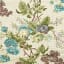 India Ink Green Aqua Floral Garden Kantha Stitched Throw - Double detail