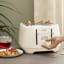 DeLonghi Ballerina 4-Slice Toaster, 1800W - Marble White with bread