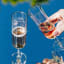 Ngwenya Glass Perfect-U Champagne Wine Glasses, Set of 4 with champagne 