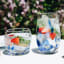 Ngwenya Glass Flecked Organic Short Indented Tumblers, Set of 4 - Blue on the table