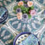 India Ink Mandala Blue Tablecloth - 6 Seater on the table