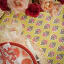 India Ink Vintage Tablecloth - 6 Seater on the table