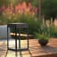 Litehouse Solar Outdoor Lantern with Touch Control - Black on the table