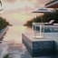 Litehouse Solar Outdoor Lantern with Touch Control - White by the pool