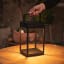 Litehouse Solar Outdoor Lantern with Touch Control - Black handheld