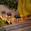 Litehouse Solar Outdoor Lantern with Touch Control - Black on the staircase 