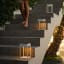 Litehouse Solar Outdoor Lantern with Touch Control - White on the staircase 