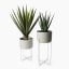 Thread Office Fog Metal Standing Planter - Tall and short with plants