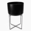 Thread Office Black Metal Standing Planter - Short