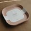 Mushie Square Dinner Plate - Blush packaging on the table