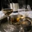 JAN Opulent Hi-Ball Glasses with Gold Rim, Set of 4 on the table with other glasses