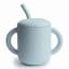 Mushie Silicone Training Cup with Straw, 175ml - Powder Blue