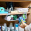 Joseph Joseph Cupboard Store Large Under-shelf Organiser placed on a shelf