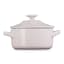 Le Creuset Jardin Relief Round Mini Stoneware Cocotte, 10cm - Shell Pink angle